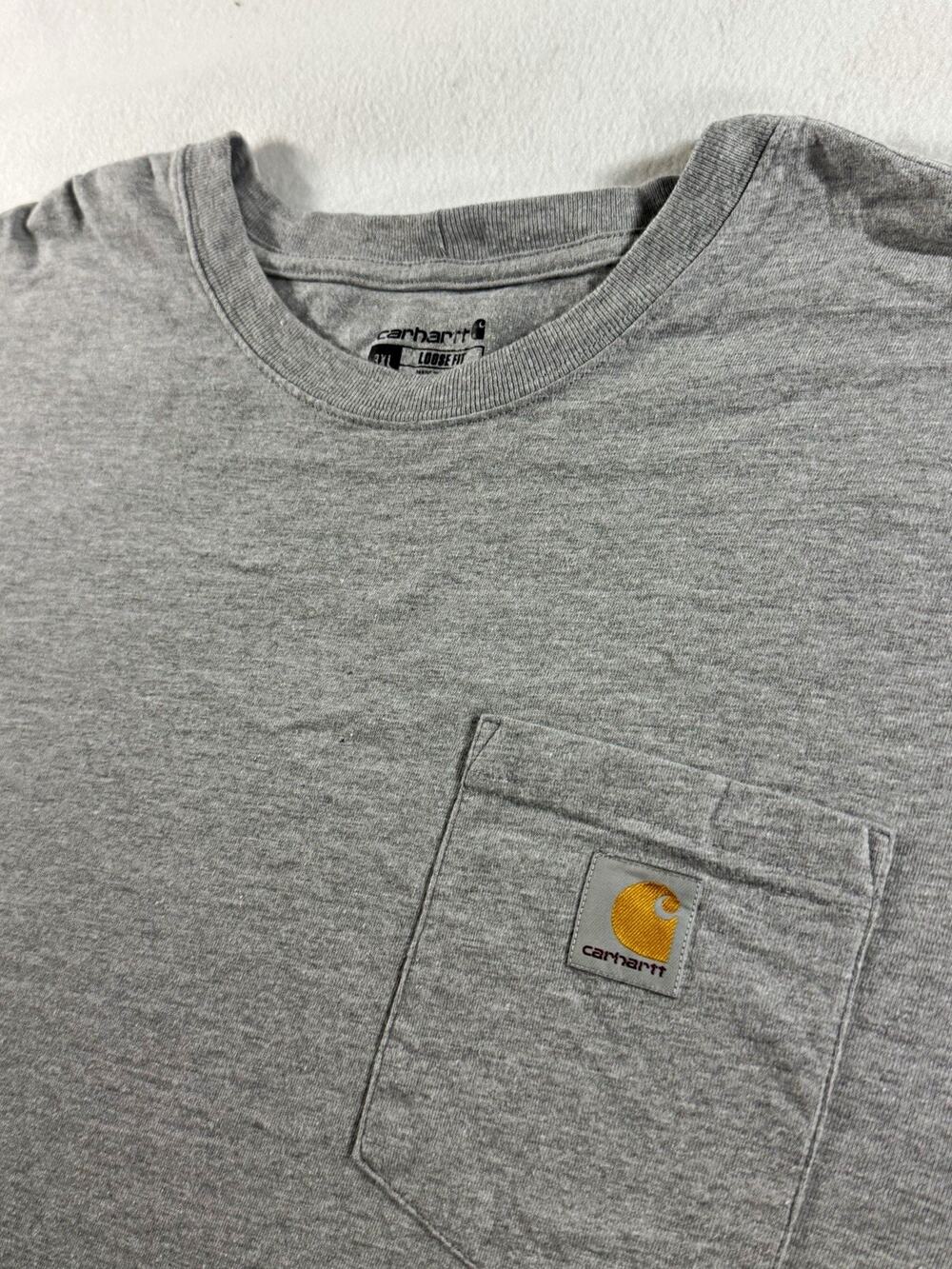 Carhartt Men’s 3XL Gray Loose Fit Long Sleeve Pocket T Shirt K126 Workwear